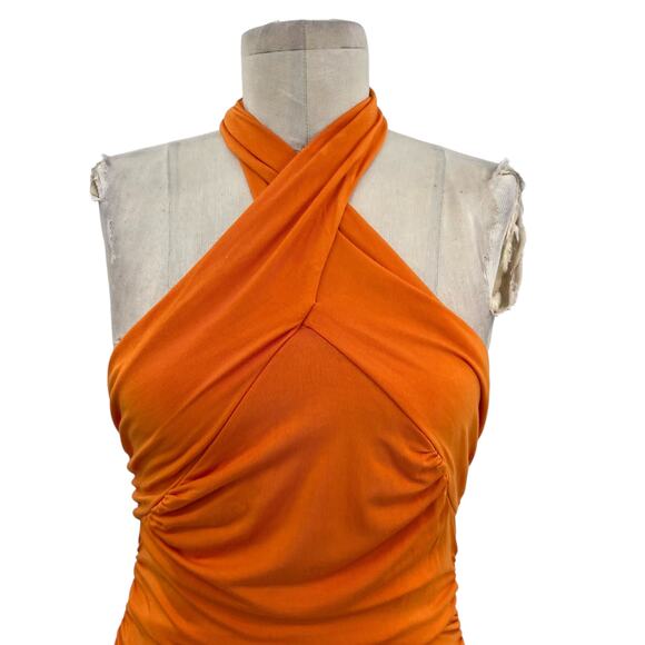 Veronica Beard Leyla Top Halter Neck Sleeveless Jersey Orange Size XS - Picture 4 of 14